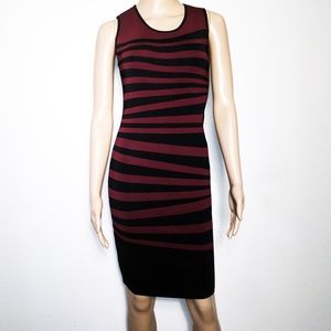 INC STRIPED BANDAGE  BODYCON DRESS SZ L